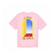 Casablanca Tryckt Logotyp T-shirt - Vit Pink, Herr