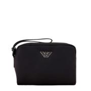 Emporio Armani Logo Dragkedja Toalettväska Black, Dam