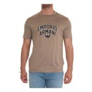 Emporio Armani Maxi Logo Rundhalsad T-shirt Brown, Herr
