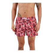 Emporio Armani Logo All Over Badshorts - Emporio Armani Red, Herr