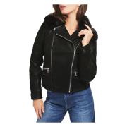 Guess Quiltad Bikerjacka Black, Dam