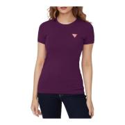Guess Klassiskt Figursytt Bomull T-Shirt - Kvinnor Purple, Dam