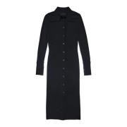 Helmut Lang Midi Skjortklänning Black, Dam