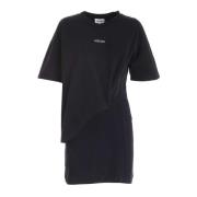 Kenzo Asymmetrisk Logo T-Shirt Klänning Black, Dam