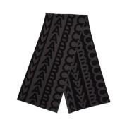 Marc Jacobs Monogram Stickad Svart Gr? Halsduk Black, Dam