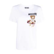Moschino Vita Logo Print T-shirts och Polos White, Dam