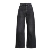 Polo Ralph Lauren Wide Leg High Waist Jeans Gray, Dam