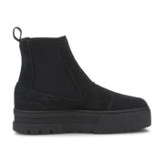 Puma Svarta Chelsea Booties i Mocka Black, Dam