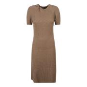 Stella McCartney Shifting Volume Kasmir Stickad Klänning Brown, Dam