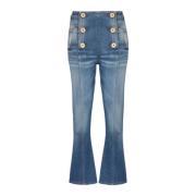 Balmain Vintage Bootcut Denim Jeans Blue, Dam