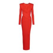 Balmain Bodycon Klänning Red, Dam