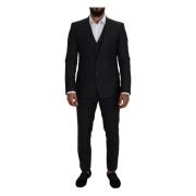 Dolce & Gabbana Grå Martini 3-delad Slim Fit Kostym Gray, Herr