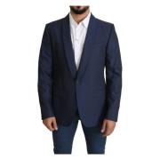 Dolce & Gabbana Martini Blue Slim Fit Blazer Blue, Herr