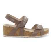 Mephisto Platta sandaler för kvinnor i mocka läder, kristall Brown, Da...