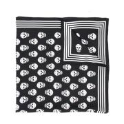 Alexander McQueen Svart Silke Mini Skull Print Halsduk Black, Dam