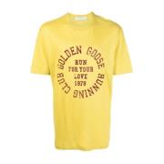 Golden Goose Logo-Print Linne T-Shirt Yellow, Herr