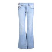 Versace Jeans Couture Grå Flare Jeans i Denim för Kvinnor Blue, Dam