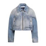 Palm Angels Paris LW Kort Jeansjacka Blue, Dam