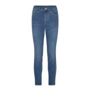 MOS Mosh Figursydda Cropped Jeans med Broderade Detaljer Multicolor, D...