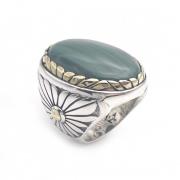 Jalan Jalan 925 Sterling Silver Malakit Ring Multicolor, Unisex