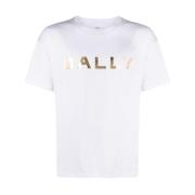 Bally Ekologisk Bomull Logo Print T-shirt White, Herr