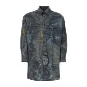 Yohji Yamamoto Tryckt bomullsskjorta Multicolor, Herr