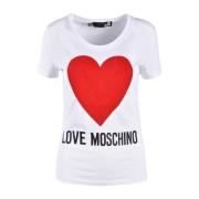 Love Moschino Vit T-shirt från Love Moschino Collection White, Dam