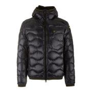 Blauer Svart Quiltad Huva Kappa Black, Herr