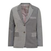 Thom Browne Kort Kavaj Jacka Gray, Dam