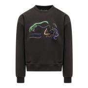 Andersson Bell Svart Crew Neck Broderad Sweatshirt Black, Herr