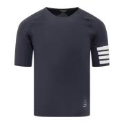 Thom Browne Blå Kompressions T-shirt med 4-randiga ärmar Blue, Herr