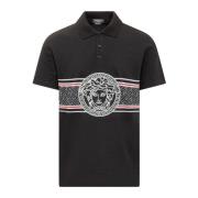 Versace Polo skjorta med klassisk krage och Medusa logo Black, Herr