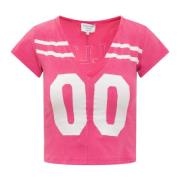 Collina Strada V-ringad Logo T-shirt Pink, Dam