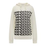 JW Anderson Upprepa Logo Huvtröja White, Dam