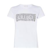 Liu Jo Logo och Strass Dam T-shirt White, Dam