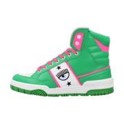 Chiara Ferragni Collection Lace-Up Sneakers för Moderna Kvinnor Green,...