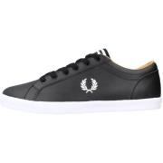 Fred Perry Läder Baseline Sneakers för Män Black, Herr