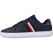 Tommy Hilfiger Läder Cup Sneakers Uppgradera Stil Blue, Herr