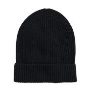 Brooks Brothers Svart ull- och kashmirbeanie Black, Unisex