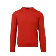 Fay Rostfärgad Ull Crew-Neck Sweater Brown, Herr