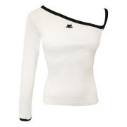 Courrèges Elegant och sportig långärmad T-shirt White, Dam