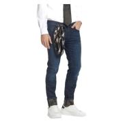 Mason's Blå Slim Fit Jeans med Kamouflagemönster Blue, Herr