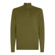 Tommy Hilfiger Demi Zip Tröja i Bomullskashmirblandning Green, Herr