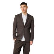 Clean Cut Stretchig Jersey Blazer Brown, Herr