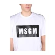 Msgm Logotyp-t-shirt White, Herr