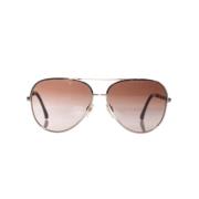 Chanel Vintage Pre-owned Metall solglasgon Brown, Dam