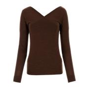 CO V-neck Knitwear Brown, Dam