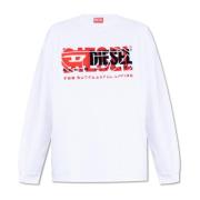 Diesel S-Baxt-N1 sweatshirt med logotyp White, Herr