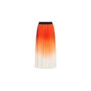 Karl Lagerfeld Maxi Plisserad Kjol med Gradient Effekt Orange, Dam