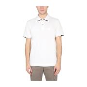 C.p. Company Polo With Logo Patch White, Herr